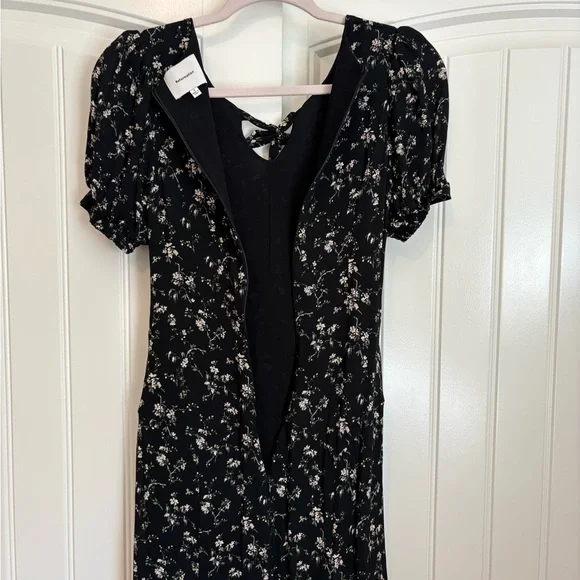 Reformation Delia Dress in Lucien black floral midi size 2 - Picture 10 of 12